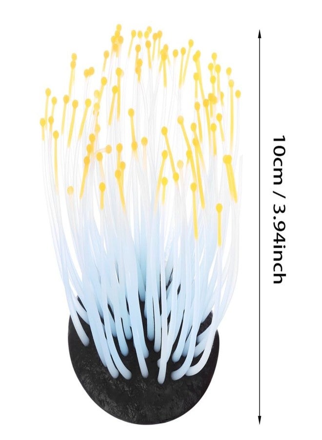 Chiffonade 3.94 Inch Vivid Silicone Plant Ornament for Aquarium Fish Tank Flexible Underwater Décor with Suction Base Saltwater Freshwater Safe(Orange) - Image 2