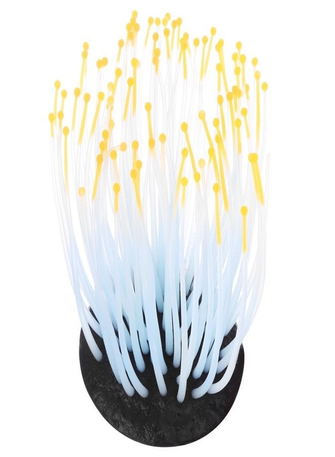 Chiffonade 3.94 Inch Vivid Silicone Plant Ornament for Aquarium Fish Tank Flexible Underwater Décor with Suction Base Saltwater Freshwater Safe(Orange) - Image 1