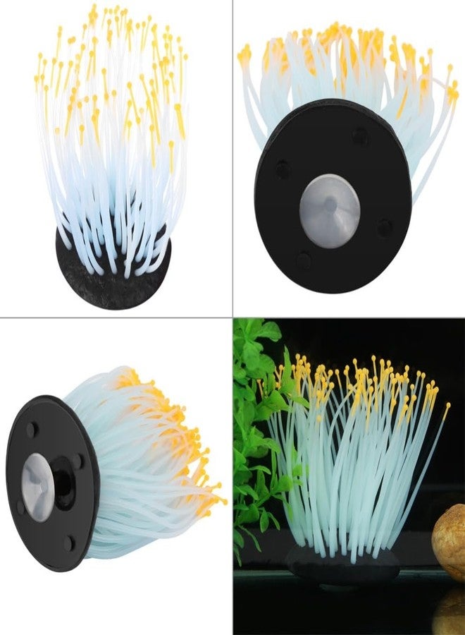 Chiffonade 3.94 Inch Vivid Silicone Plant Ornament for Aquarium Fish Tank Flexible Underwater Décor with Suction Base Saltwater Freshwater Safe(Orange) - Image 5