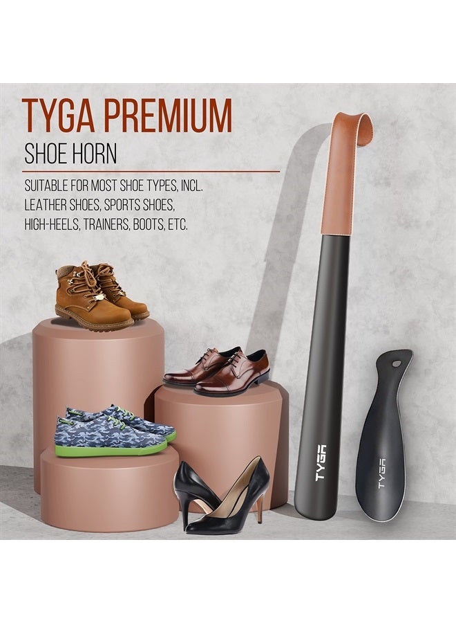 TYGA STORE Metal Shoe Horn - Short 7in Shoehorn Lazy Shoe Helper, Small Shoe Horns With Hook, For Men, Women and Kids (Black, 2)  - Image 2