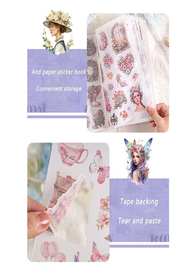 Bomichi Washi Stickers for Scrapbook, 24 Sheets Goth Sticker Book for Journaling, Dark Aesthetic Pre-Cut Stickers Book for Junk Journal Supplies Collage DIY Crafts Phone Cases Adult - Image 5