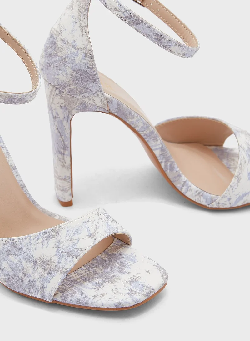 ELLA Printed Ankle Strap Sandal