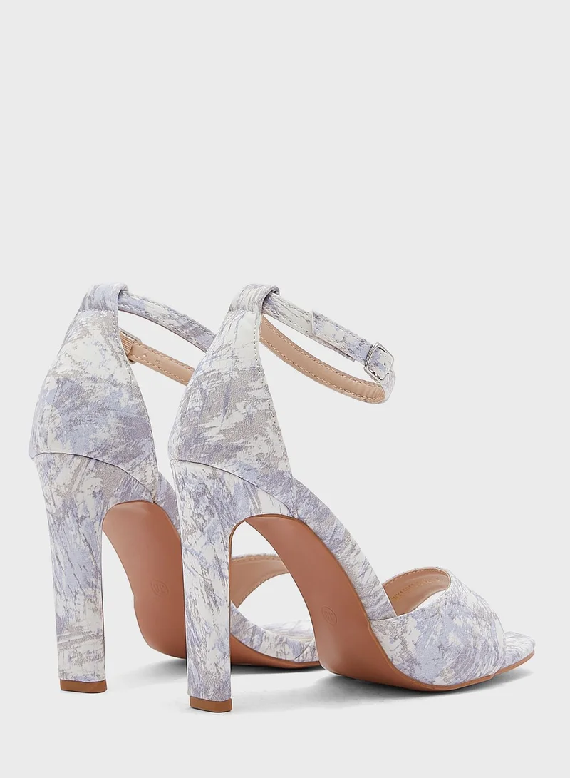 ELLA Printed Ankle Strap Sandal