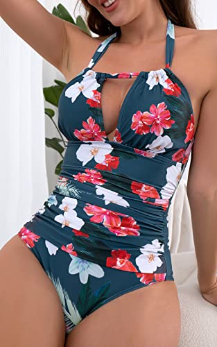 B2prity Women's Slimming One Piece Swimsuits Tummy Control Bathing Suit Halter Swimwear for Big Busted Curvy Woman - Image 5