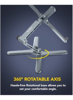 Remson Remson Axis Stand Rotatable and Foldable Laptop and Tablet Stand Riser Holder Aluminum Alloy 360 Rotation Compatible with MacBook Air Pro, HP, Dell XPS,Laptops up to 16 inches  - Image 2