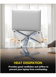 Remson Remson Axis Stand Rotatable and Foldable Laptop and Tablet Stand Riser Holder Aluminum Alloy 360 Rotation Compatible with MacBook Air Pro, HP, Dell XPS,Laptops up to 16 inches  - Image 4