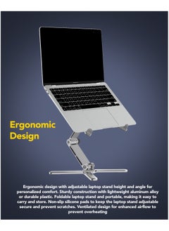 Remson Remson Axis Stand Rotatable and Foldable Laptop and Tablet Stand Riser Holder Aluminum Alloy 360 Rotation Compatible with MacBook Air Pro, HP, Dell XPS,Laptops up to 16 inches  - Image 3