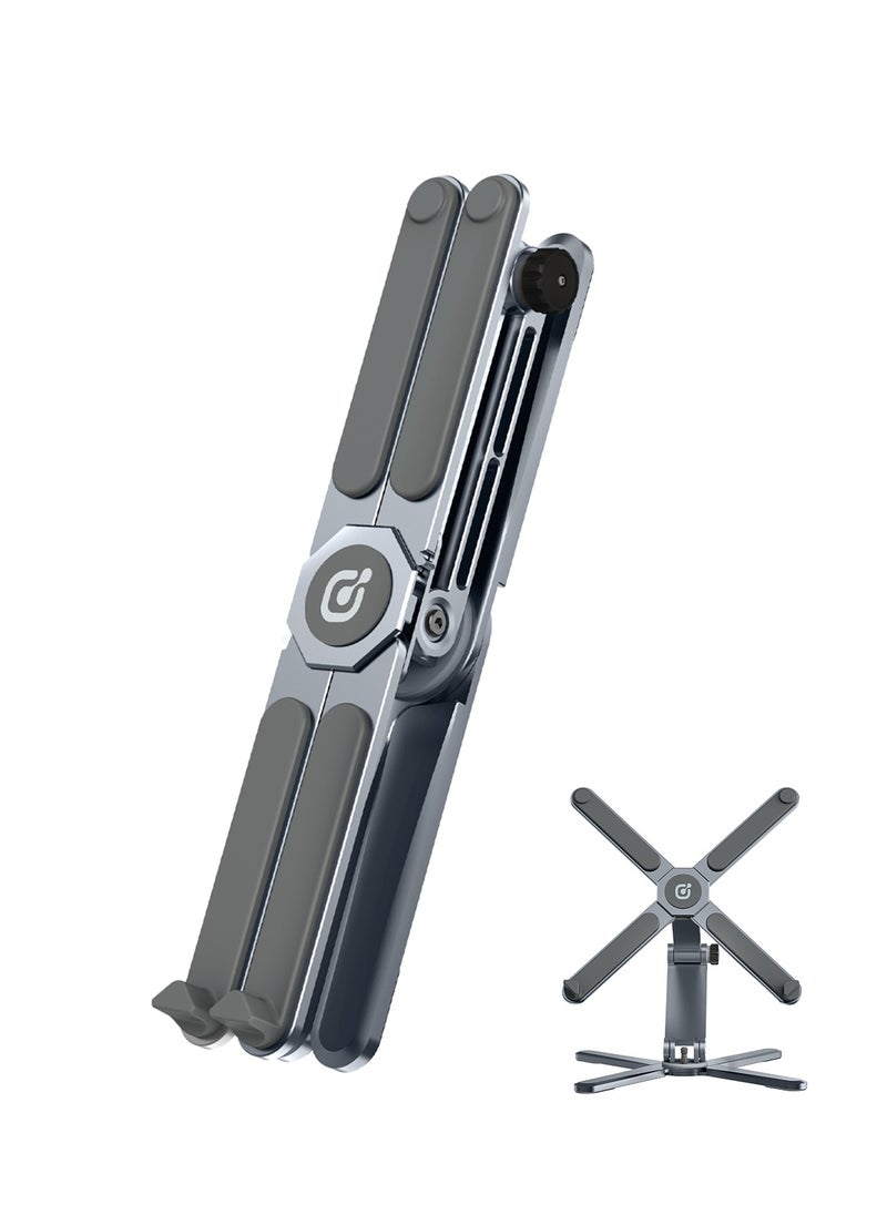 Remson - Remson Axis Stand Rotatable and Foldable Laptop and Tablet Stand Riser Holder Aluminum Alloy 360 Rotation Compatible with MacBook Air Pro, HP, Dell XPS,Laptops up to 16 inches - Image 1