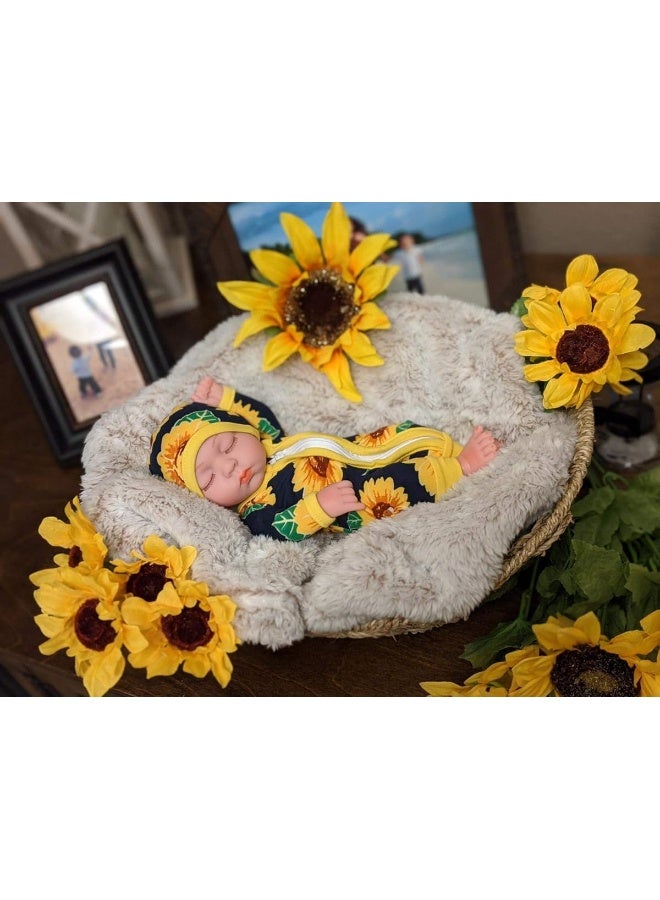 Ecore Fun 10 Inch New-Born Reborn Doll Baby Doll and Clothes Set Washable Realistic Silicone Baby Dolls with Cute Sunflower Jumpsuit Clothes-Best Gift for Kids Girls - Image 4