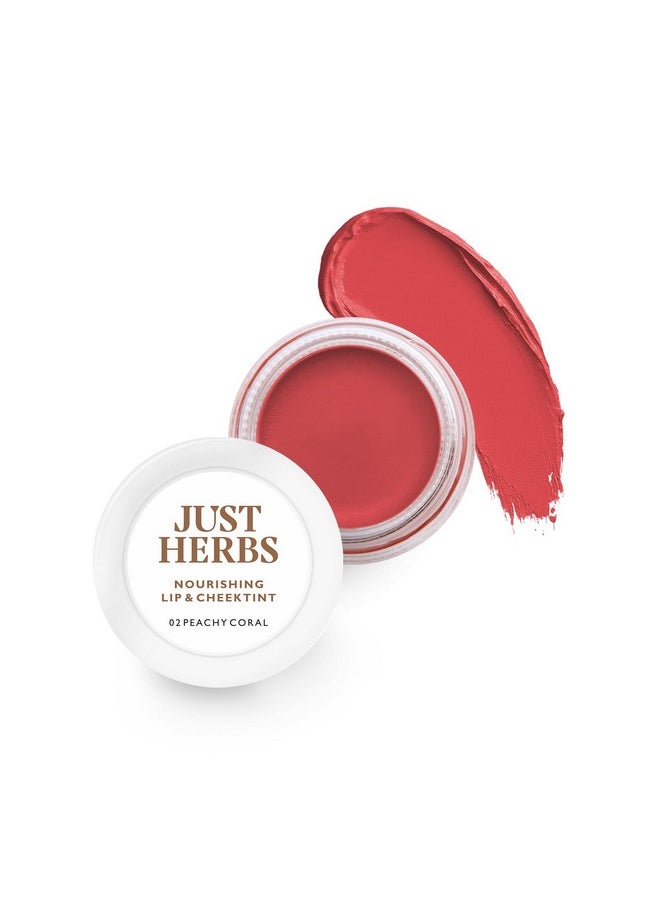 Just Herbs Lip And Cheek Tint -02 Peachy Coral  - Image 1