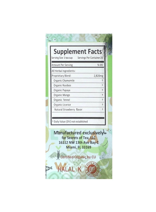 Secrets of Tea, Kids Magic Tea, Caffeine Free, Fruits, 20 Unbleached Tea Bags, 1.4 oz (40 g) - Image 2