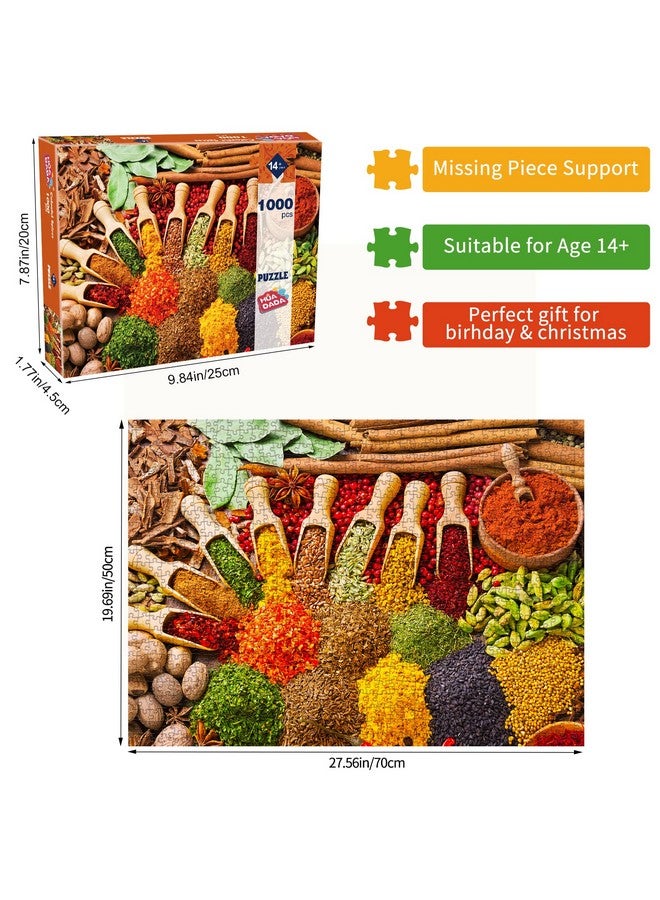 HUADA TOY 1000 Piece Puzzles For Adults Colourful Spices Jigsaw Puzzles For Adults And Kids 1000 Piece Educational Games Colorful Puzzles For Home Decoration(27.6"X 19.7") - Image 2