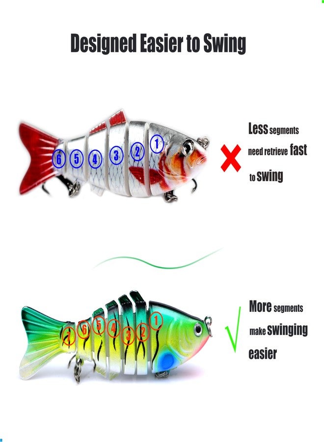 EXAURAFELIS 5pcs Multi-Jointed Swimbaits Fishing Lures for Bass Trout Perch Slow Sinking Lifelike Fishing Lure Kit Swimming Lures Freshwater Saltwater - Image 5