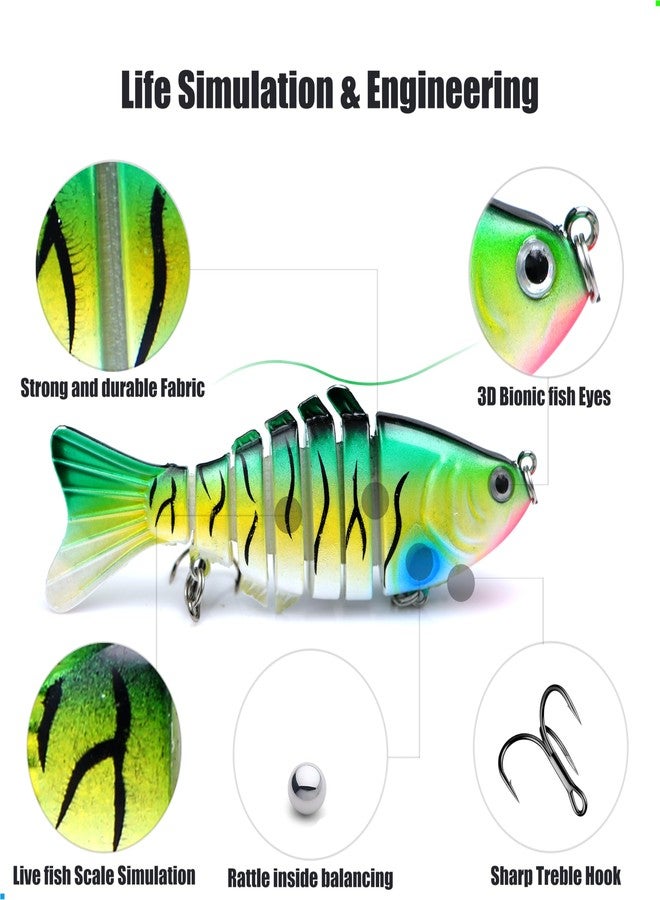 EXAURAFELIS 5pcs Multi-Jointed Swimbaits Fishing Lures for Bass Trout Perch Slow Sinking Lifelike Fishing Lure Kit Swimming Lures Freshwater Saltwater - Image 4