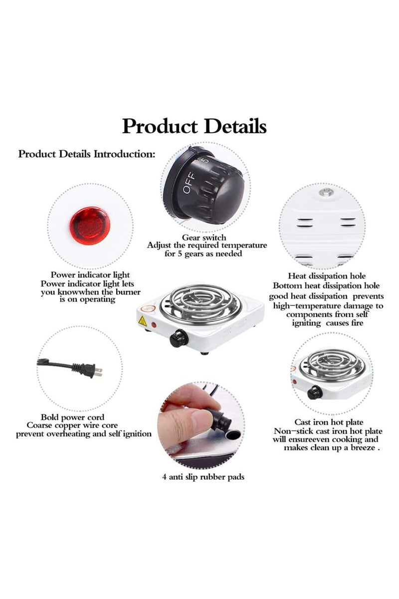 Denx Electric Double Burner Hot Plate – 2000W Compact Stove with Temperature Control - 43x24x6 CM - Image 4