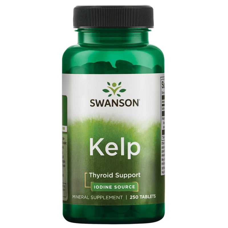 Swanson Premium Brand Kelp Natural Iodine Source Supporting Thyroid Health Mineral Supplement wIodine Source Standardized 04 250 Tablets 225mcg Each - Image 3