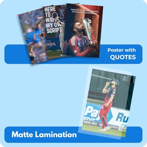 auraposter Virat Kohli Poster (Set of 48) | King of Cricket Virat Posters (15 x10 cm) | Wall, Bedroom, Living room | Cricket Posters | World Cup | RCB | Glue Dots Included - Image 4