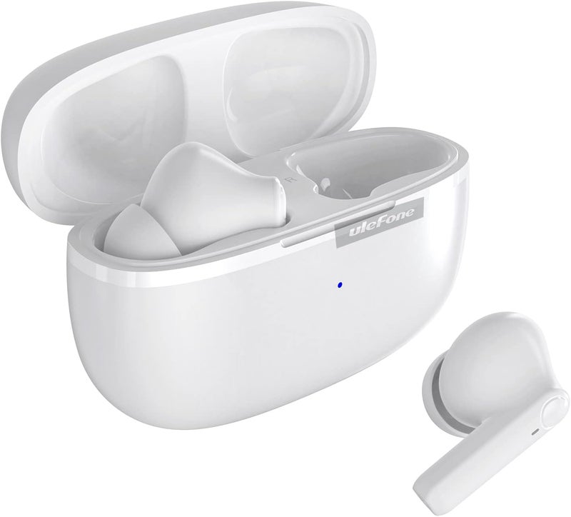 Ulefone Wireless Headphones Earbuds, in Ear Microphone, Bluetooth 5.1, Type-C Charging, Touch Control, LED Display, for iPhone/Android/IOS, White - Image 5