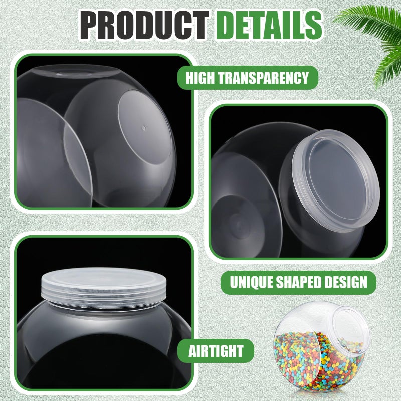 Willinglong 2 Pcs Plastic Candy Jar with Lid 192 oz/ 1.5 Gallon Large Slanted Storage Jar Clear Food Storage Canisters for Cookies Jelly Beans Snacks Candy Buffet Indoor Outdoor Wedding (White) - Image 4