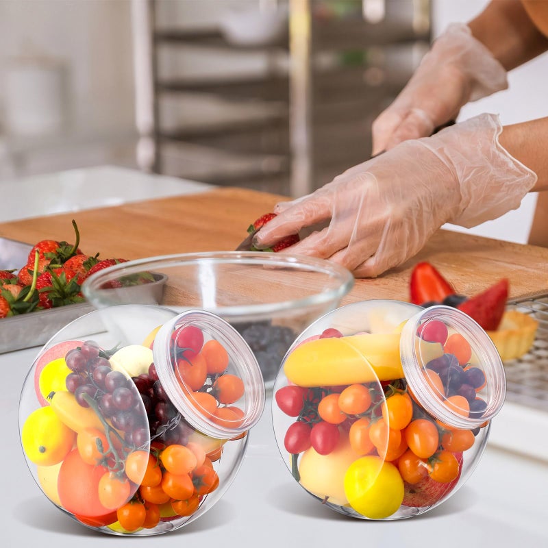 Willinglong 2 Pcs Plastic Candy Jar with Lid 192 oz/ 1.5 Gallon Large Slanted Storage Jar Clear Food Storage Canisters for Cookies Jelly Beans Snacks Candy Buffet Indoor Outdoor Wedding (White) - Image 5