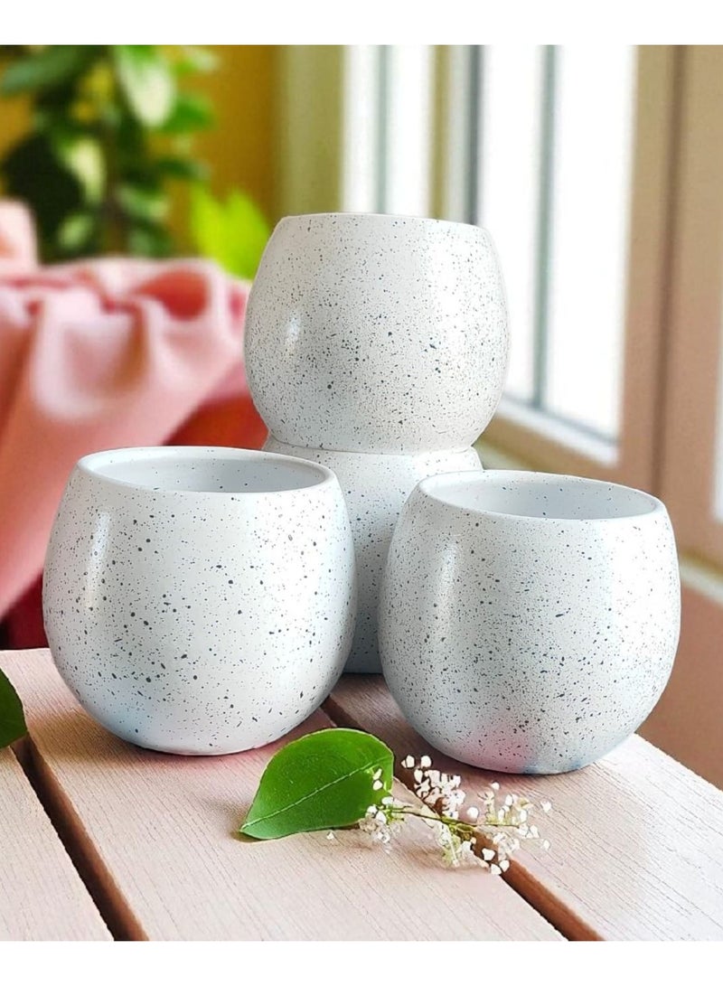 كلور زون بوتري 4 بوت زرع فخار - مقاس 10 سم لتزيين المكتب واكسسوارات المطبخ وديكور المنزل ، طين محروق - Image 1