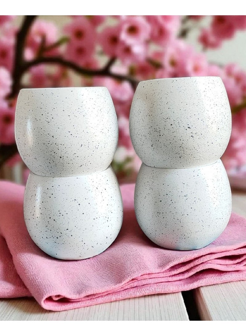 كلور زون بوتري 4 بوت زرع فخار - مقاس 10 سم لتزيين المكتب واكسسوارات المطبخ وديكور المنزل ، طين محروق - Image 2