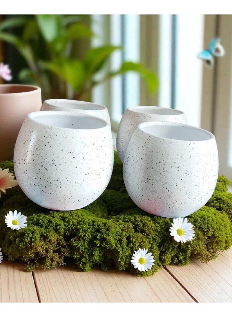 كلور زون بوتري 4 بوت زرع فخار - مقاس 10 سم لتزيين المكتب واكسسوارات المطبخ وديكور المنزل ، طين محروق - Image 3