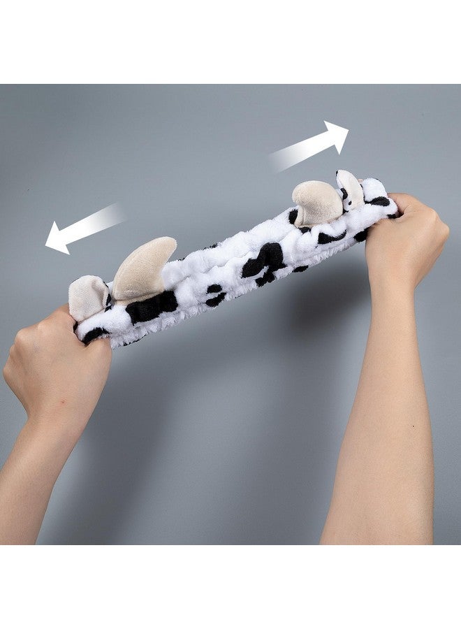 Miroksh رباط رأس وجه من الفرو بنمط بقرة لمنتجع صحي، أساور، رباط شعر، مناسب للنساء والفتيات، لمستحضرات التجميل والعناية بالبشرة، لف الرأس أثناء الاستحمام، ملابس للأطفال، لوازم حفلات، هدية عيد ميلاد - Image 4