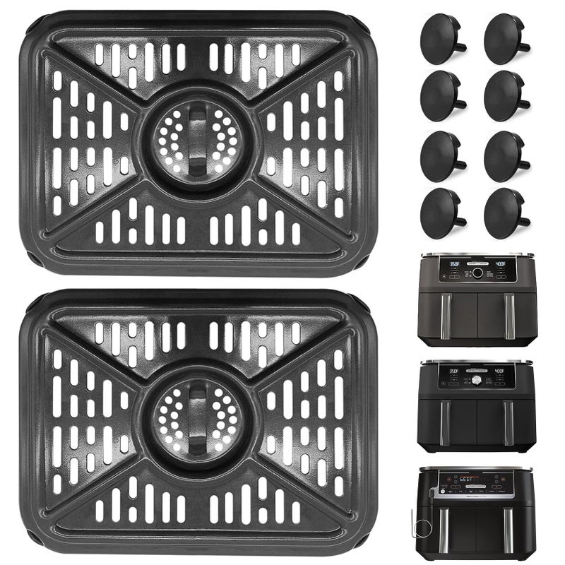 GWYXC صينية الشواء GWYXC للقلاية الهوائية لنينجا فودي AF400UK 95L 6 في 1 AF500UK 104L 7 في 1 ديوال زون 2 أدراج بديل للقلاية الهوائية صينية مقرمشة ملحقات صينية الشواء آمنة في غسالة الصحون