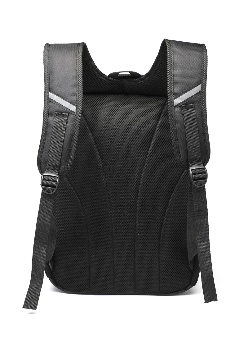 سيناتور Nylon Lightweight Unisex 18 Inch Backpack Reflector Radium With Laptop Compartment Water Resistant Casual Hiking Travel Bag for Business College School Students KH8122 Black