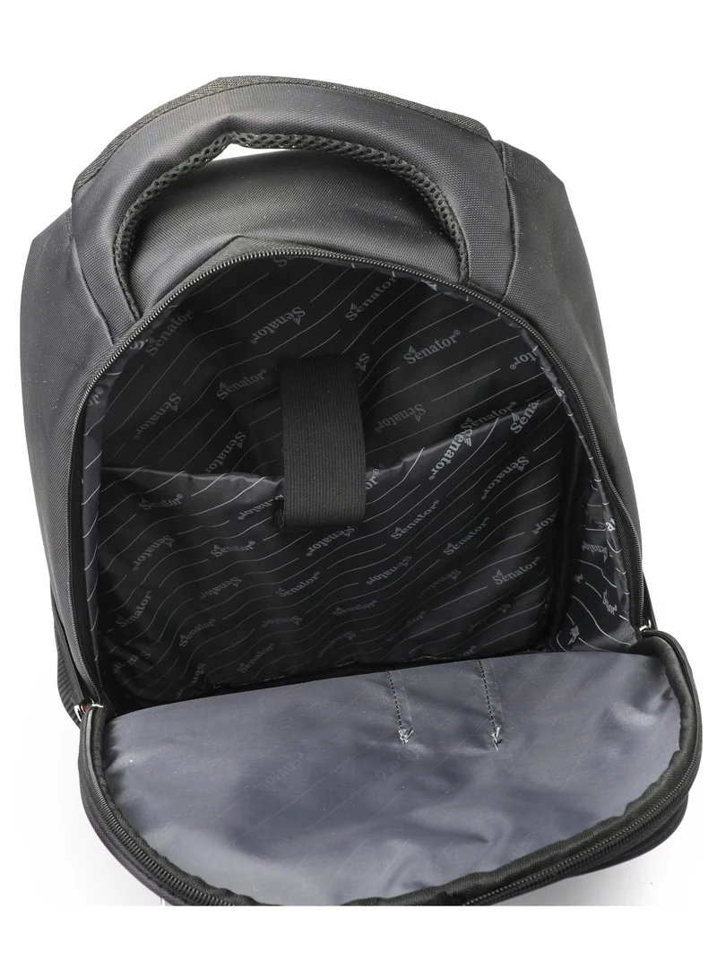 سيناتور Nylon Lightweight Unisex 18 Inch Backpack Reflector Radium With Laptop Compartment Water Resistant Casual Hiking Travel Bag for Business College School Students KH8122 Black