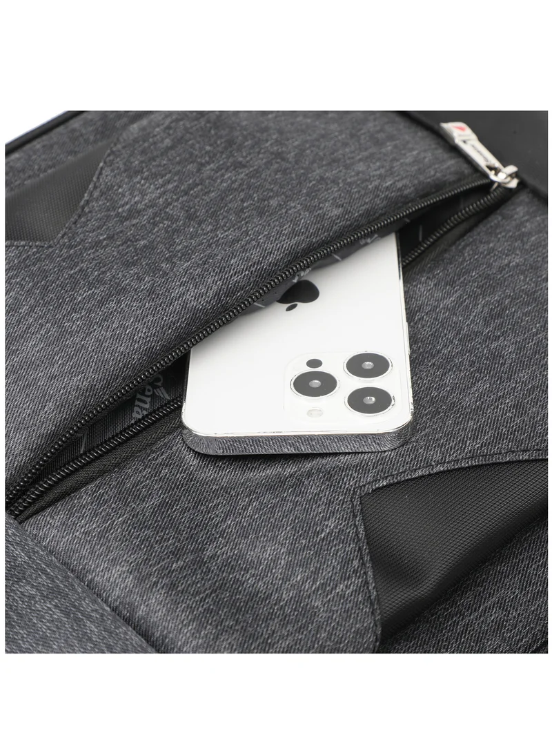 سيناتور Nylon Lightweight Unisex 18 Inch Backpack Reflector Radium With Laptop Compartment Water Resistant Casual Hiking Travel Bag for Business College School Students KH8122 Black