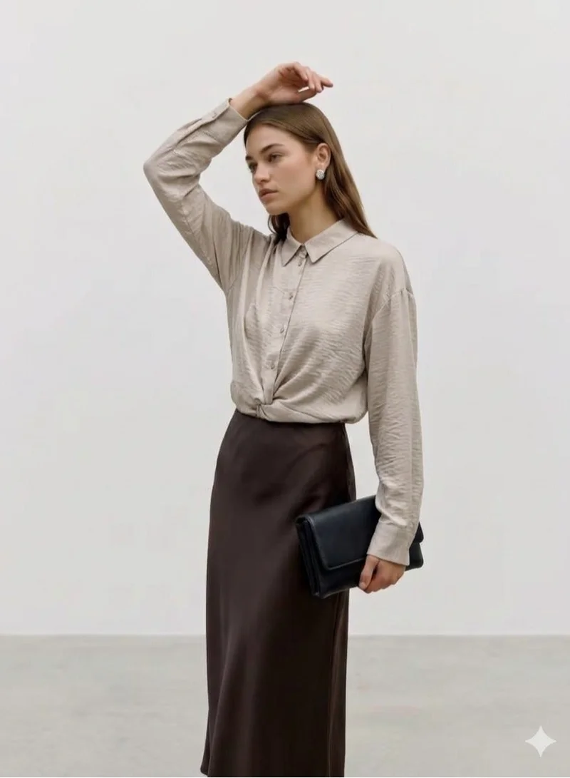 فيرو مودا VMAMAYA Long Sleeve Knot Detail Shirt Woven