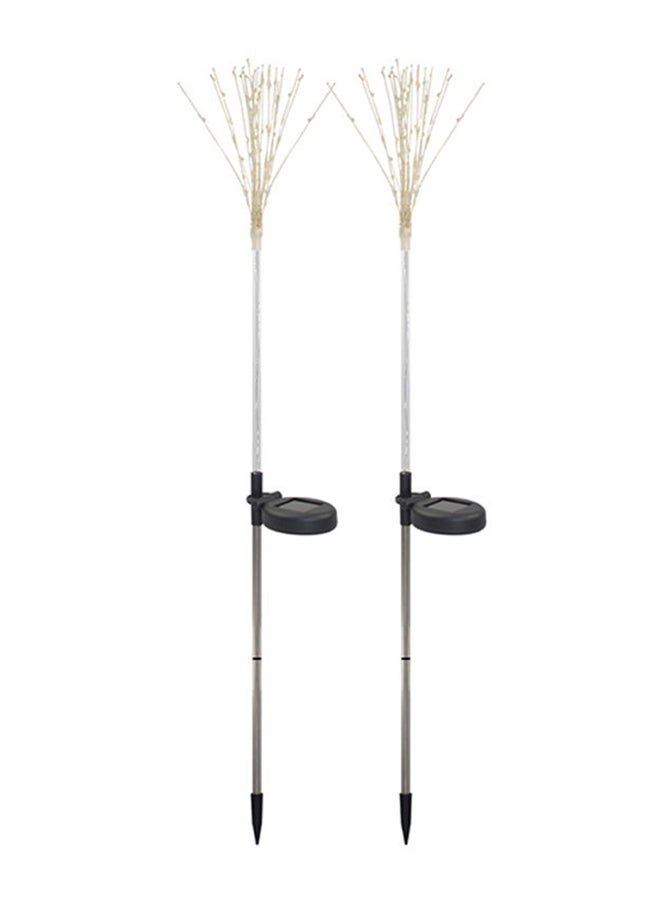 NIBEMINENT 2-Piece Firework Tree Light Set With Built-In Solar Panel White/Black 