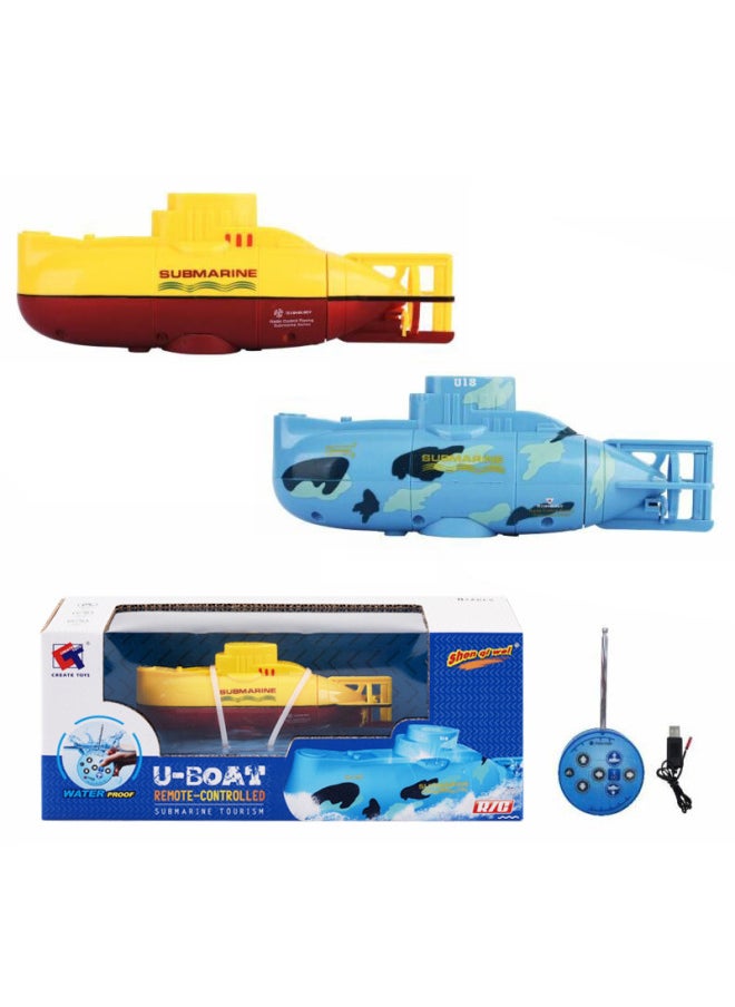 Mini Electric Submarine Remote Control Boat 6-Channel Remote Controller Full Waterproof Model Children's Water Play Summer Toy-Color:Four-way Sightseeing Court-White  - Image 3