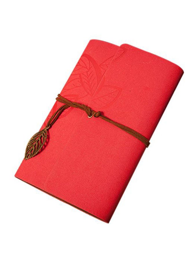NIBEMINENT Loose-Leaf Notebook With Leaf Pendant Rose Red