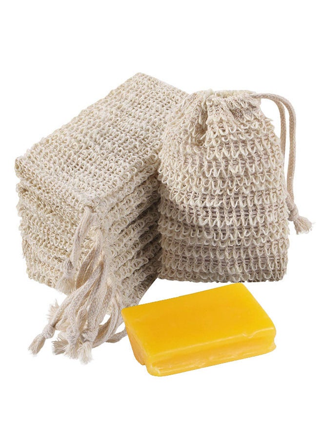 Depend Soap Exfoliating Bag - 10 Pack Pouch Soap Saver Natural Ramie Soap Bag Hand Made Soap Bag Mesh Soap Saver Bags With Drawstring For Bath And Shower Use  - Image 1