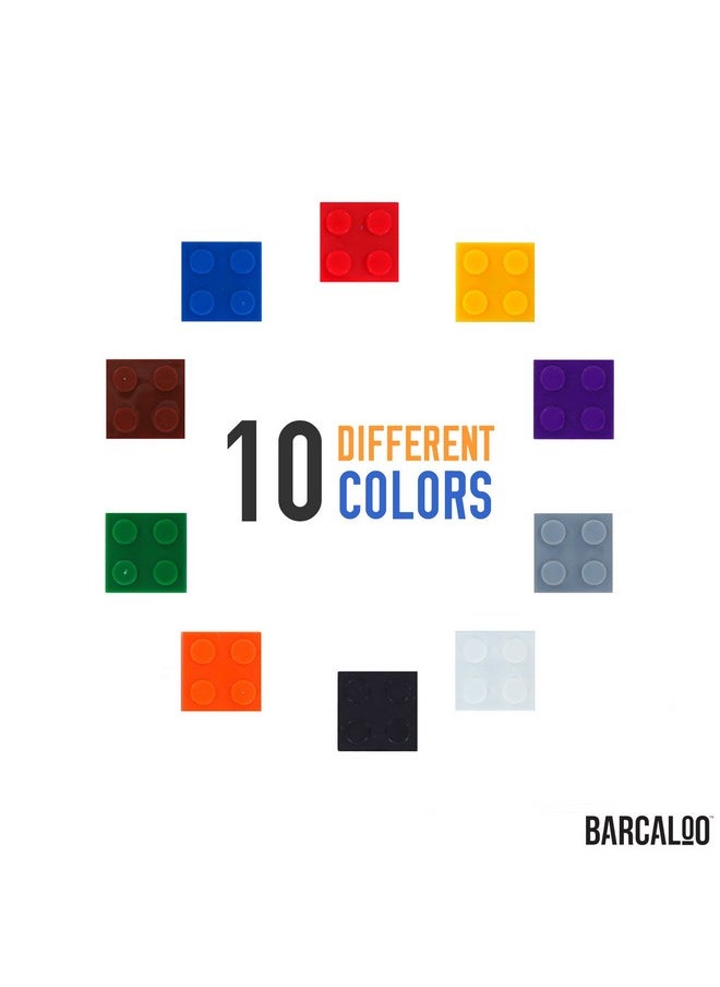 Barcaloo Barcaloo 1000 Piece Building Bricks Play Set, 10 Classic Colors Bulk Building Blocks, Generic Brick Building Parts, for Boys and Girls, Classic  - Image 3