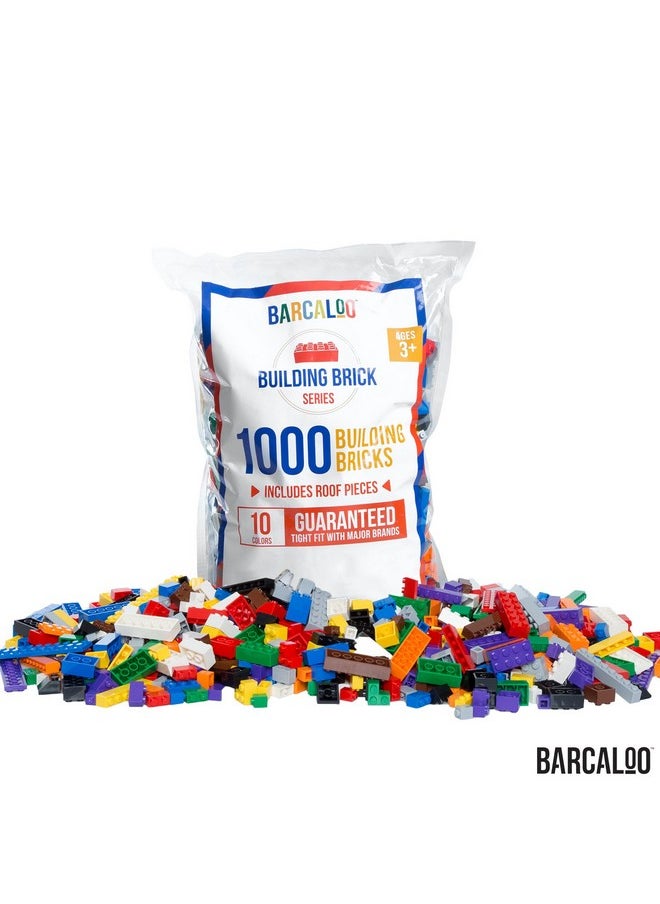 Barcaloo Barcaloo 1000 Piece Building Bricks Play Set, 10 Classic Colors Bulk Building Blocks, Generic Brick Building Parts, for Boys and Girls, Classic  - Image 5