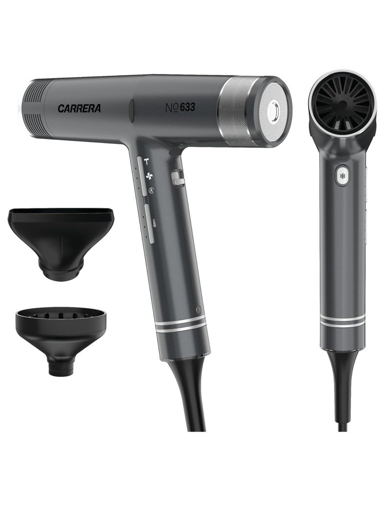 Carrera CRR633 Hair Dryer 2000W, 110,000 RPM Brushless Motor, Auto-Clean, Ionic Technology, Magnetic Nozzle & Diffuser, 3 Heat & 3 Speed Settings, Cool Shot, Lightweight, Low Noise, 2 Years Warranty - Image 1