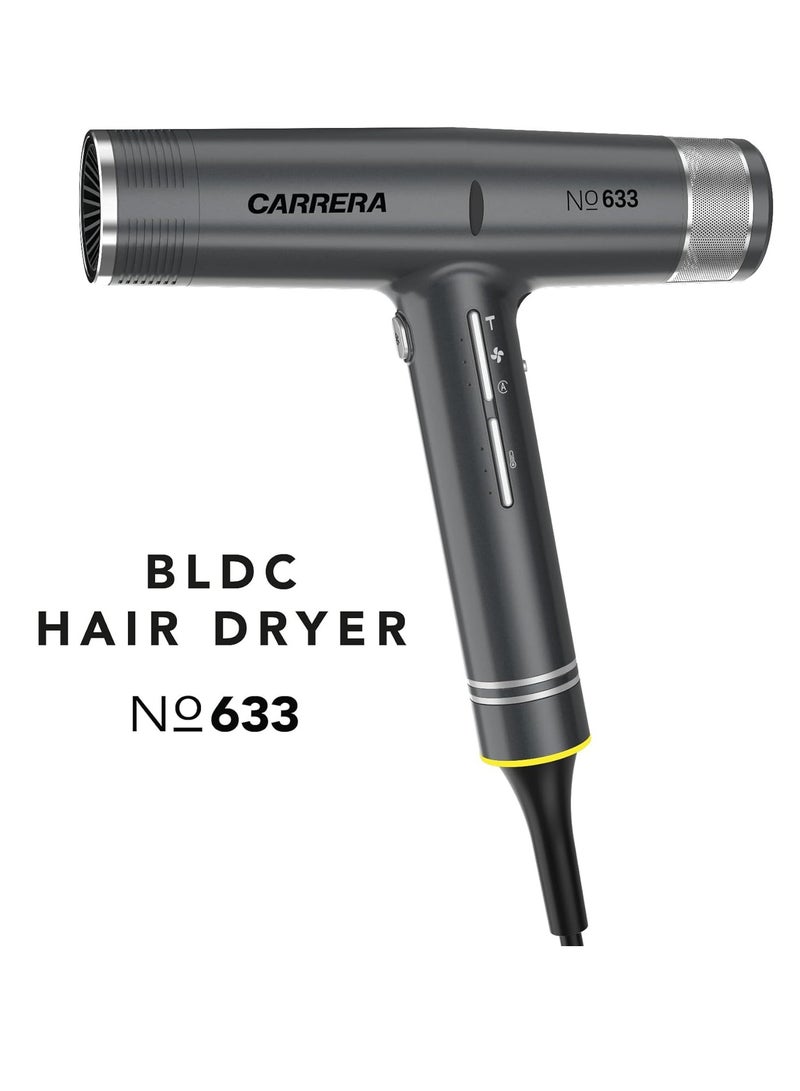 Carrera CRR633 Hair Dryer 2000W, 110,000 RPM Brushless Motor, Auto-Clean, Ionic Technology, Magnetic Nozzle & Diffuser, 3 Heat & 3 Speed Settings, Cool Shot, Lightweight, Low Noise, 2 Years Warranty - Image 2