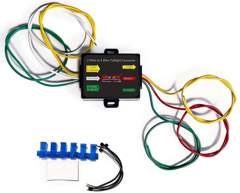 NEW SUN 2Way to 3 Wire Splicein Trailer Tail Light Converter Wiring Harness Kit for Easy Installation Durable Design for RV Truck Van Electrical SystemsSeparation of Brake and Turn Signals - Image 2
