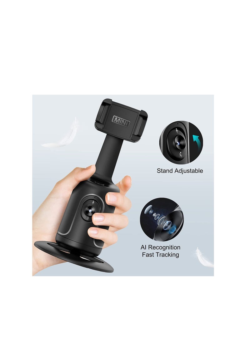 Auto Face Tracking Tripod with Remote 360° Rotation Auto Tracking Phone Holder No App Smart Phone Moving Tripod for Shooting Video Live Vlog Rechargeable Battery