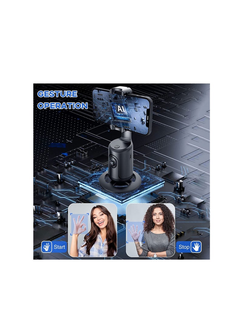 Auto Face Tracking Tripod with Remote 360° Rotation Auto Tracking Phone Holder No App Smart Phone Moving Tripod for Shooting Video Live Vlog Rechargeable Battery