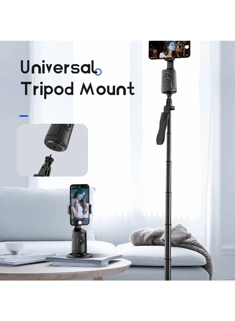 Auto Face Tracking Tripod with Remote 360° Rotation Auto Tracking Phone Holder No App Smart Phone Moving Tripod for Shooting Video Live Vlog Rechargeable Battery