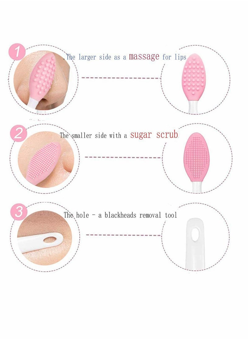 SYOSI - Silicone Lip Brush Tool Lip Exfoliator Brush for Smoother and Fuller Lip Appearance, Lip Scrubber Tool Mini Exfoliating Brush Set For Women, 2 pcs - Image 1