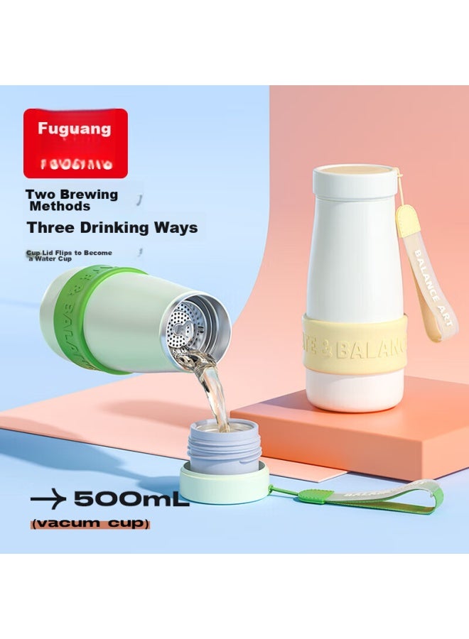 Tomimitsu Fuguang Insulated Mug, Student 316l Tea Infuser Cup, Tea Steeping Cup, Water Cup, Portable Three-in Cup For Men And Women, 500ml - Image 1