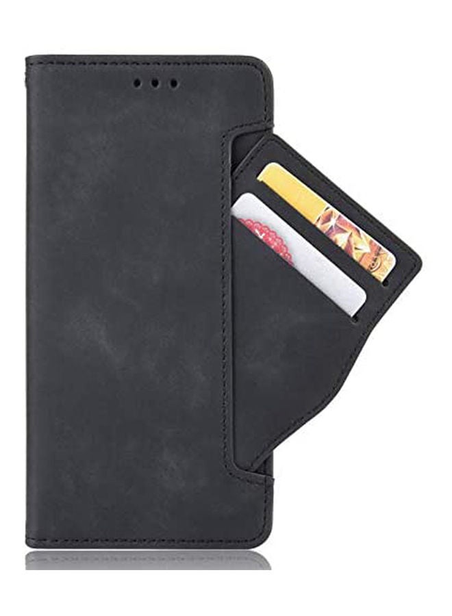 NIBEMINENT Magnetic Full Body Protection Shockproof Flip Leather Wallet Case Cover With Card Slot Holder For Motorola Edge+ Black  - Image 2