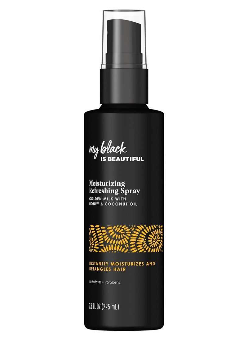 MY BLACK IS BEAUTIFUL MY BLACK IS BEAUTIFUL Detangler Spray, Sulfate Free, for Curly and Coily Hair with Coconut Oil, Honey and Turmeric, 7.6 fl oz  - Image 1