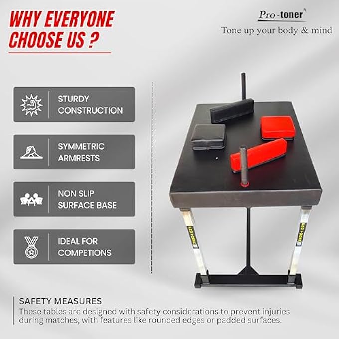 rayihni Arm Wrestling Battle Table Standard Duo Training Arm Fighting Competition Table Arm Wrestling Table Competition Training Arm Wrestling Equipment Arm Wrestling Machine - Image 5